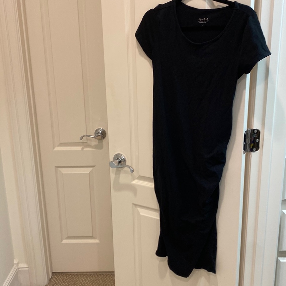 Ingrid & Isabelle Maternity - Black Cotton Dress